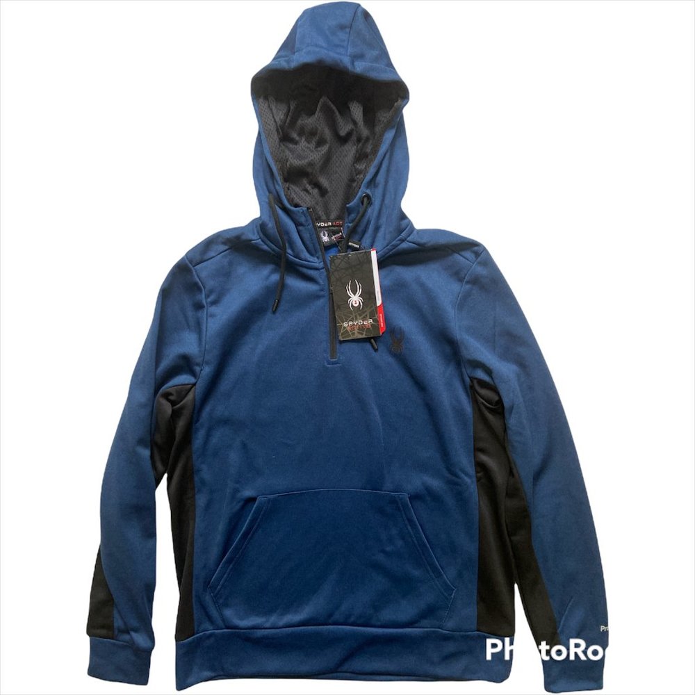 NWT SPYDER Mens ProWeb Active Sweatshirt Hoodie blue Size M SPM804RD